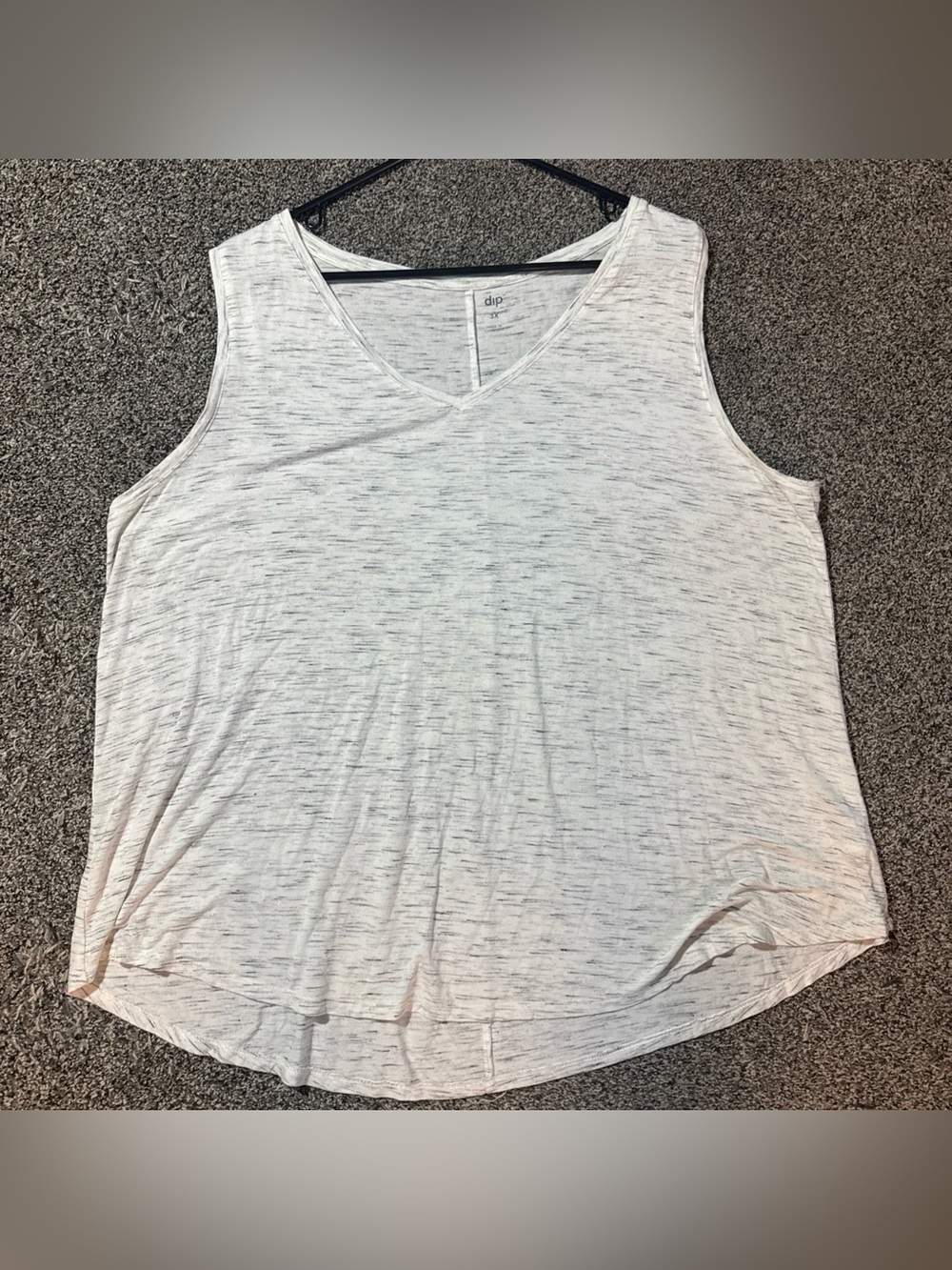 Dip White Space-Dye V-neck Tank Top Shirt Women’s 3X